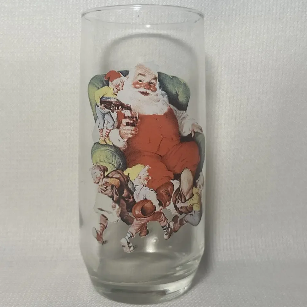 Set of 4 Christmas Coca Cola Haddon Sundblom Santa Clause Glasses Series 1 & 2